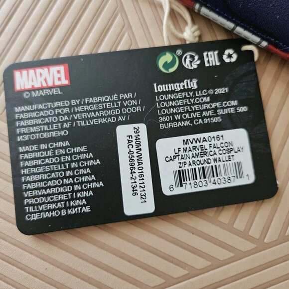 Loungefly Wallet Marvel Avengers Falcon & Winter Soldier Disney Zip Around - Picture 13 of 15